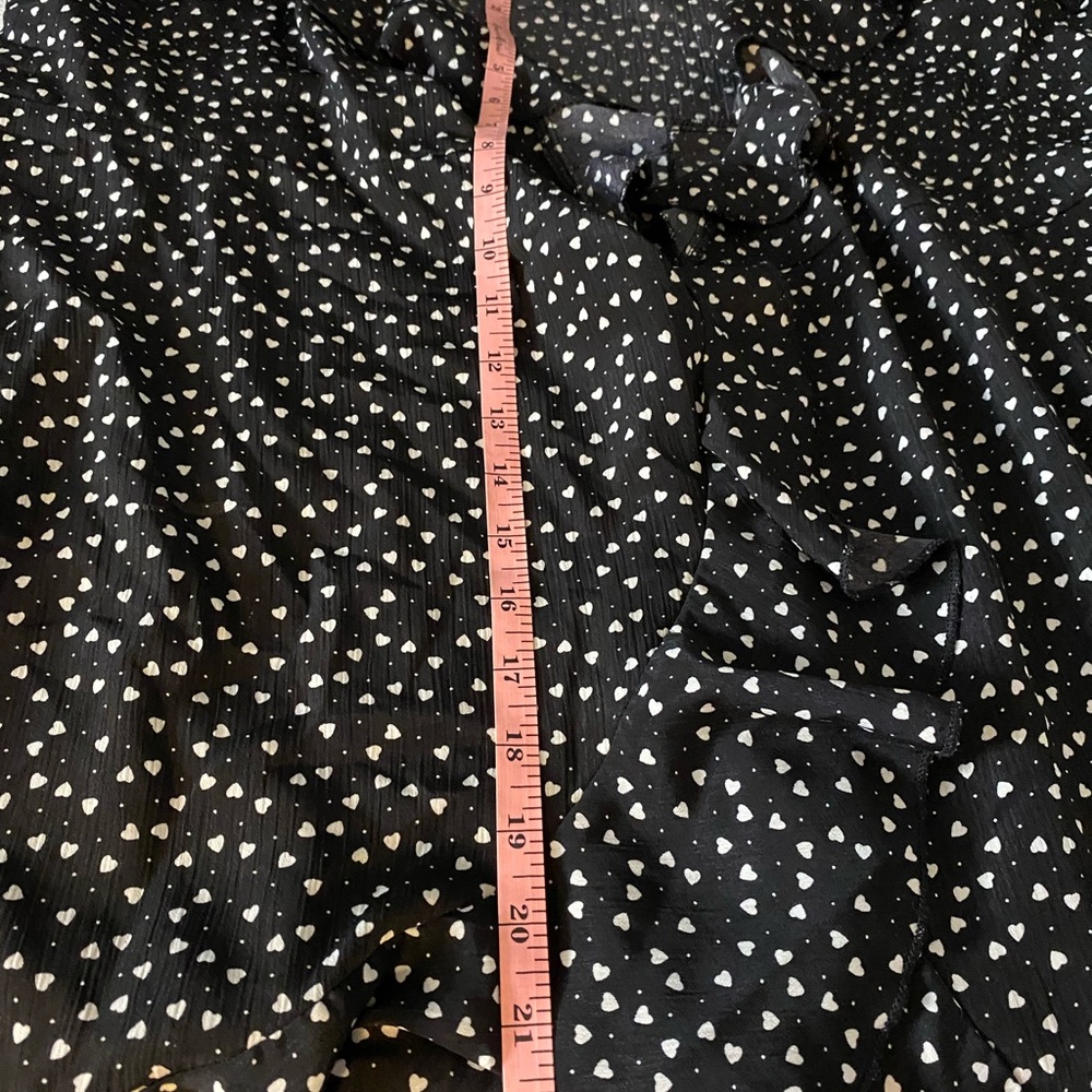 Swim cover up Black With White Hearts ruffled with tie women’s 2XL plus Sz SHEIN - Picture 6 of 7